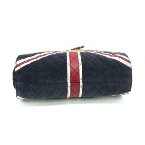 โโ CHANEL Union Jack UK Bag British Flag suede vintage London CC Shoulder/clutch - Picture 15 of 16